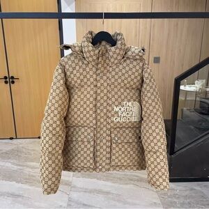 Gucci Tan Monogram Puffer Jacket